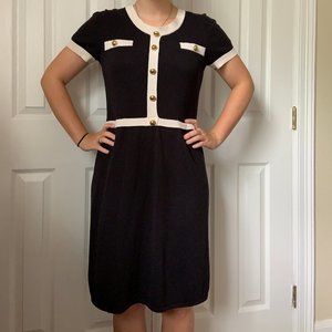 ALEX MARIE black and cream sweater dress Size S